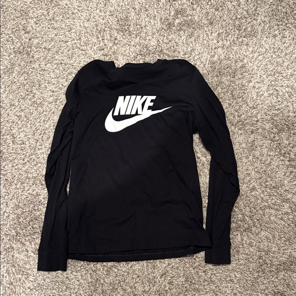 Nike Tops - Nike Black Long Sleeve Tee with White Logo
